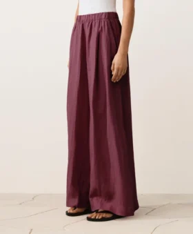 %100 Keten Geniş Paça Pantolonlar