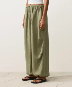 %100 Keten Kargo Bloomer Pantolonlar