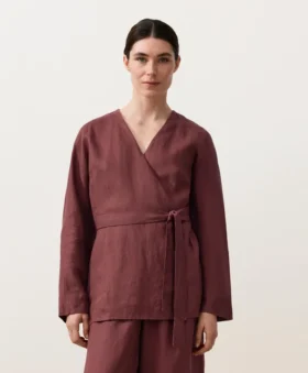 %100 Keten Kimono Gömlek
