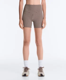 Comfortlux Yüksek Bel 10 cm Gingham Hot Pantolon