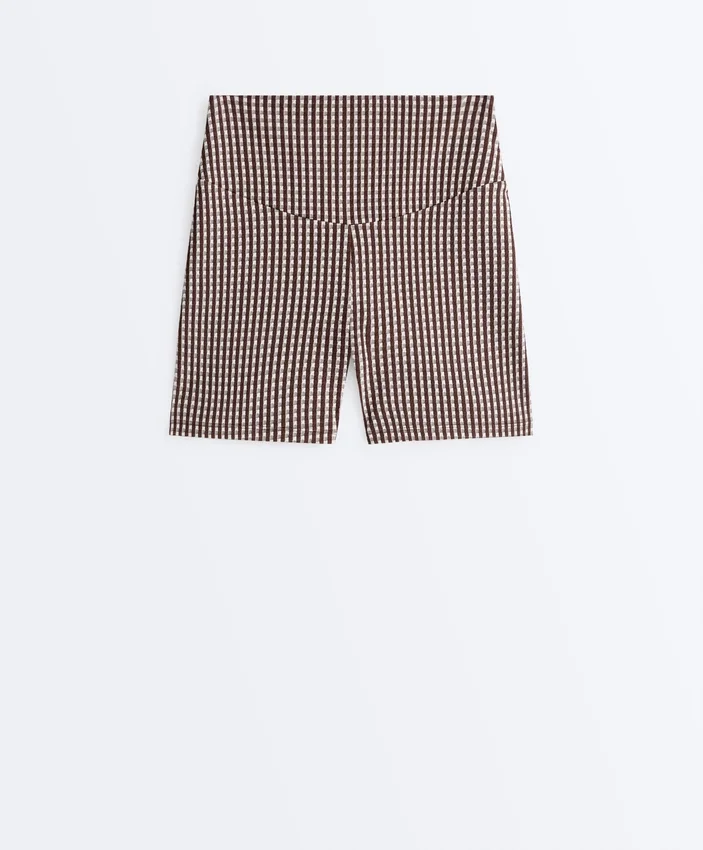Comfortlux Yüksek Bel 10 cm Gingham Hot Pantolon Comfortlux Yüksek Bel 10 cm Gingham Hot Pantolon