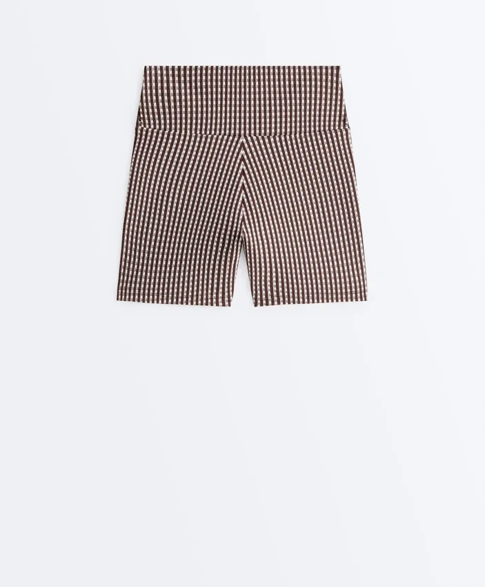 Comfortlux Yüksek Bel 10 cm Gingham Hot Pantolon Comfortlux Yüksek Bel 10 cm Gingham Hot Pantolon