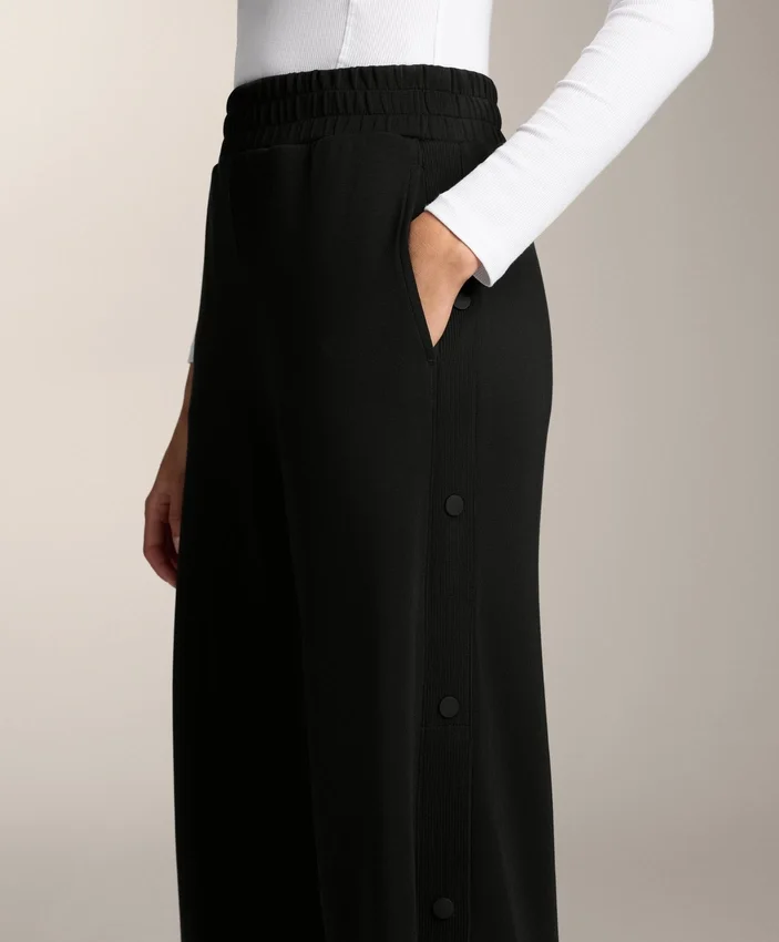 Düğmeli ve Soft Touch Modal Ribana Düz Paça Pantolonlar Düğmeli ve Soft Touch Modal Ribana Düz Paça Pantolonlar
