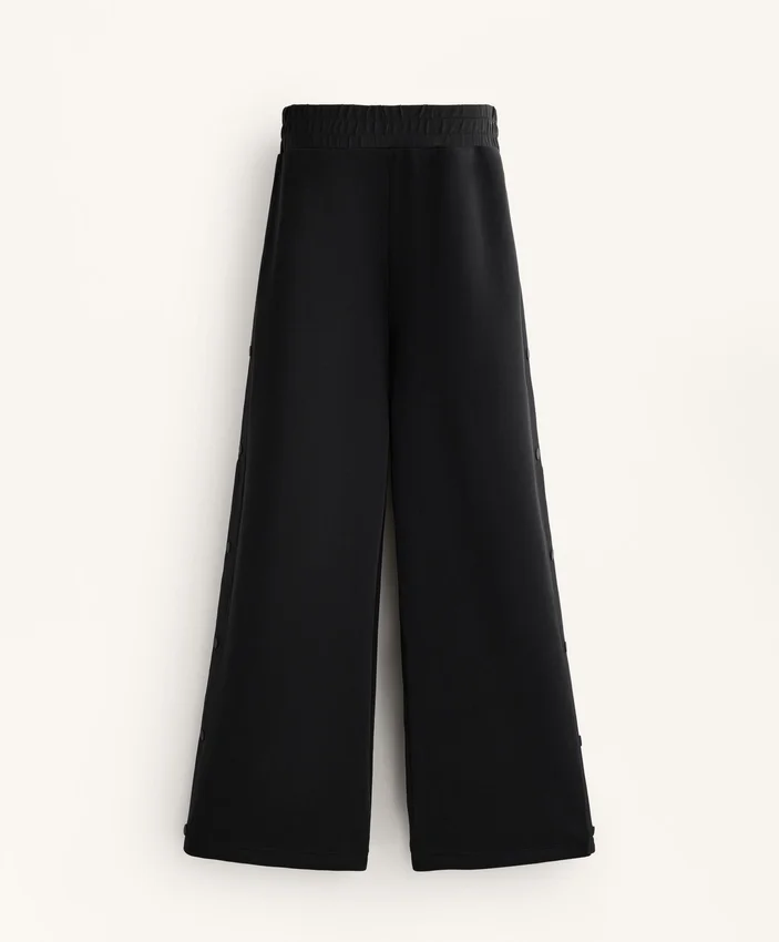 Düğmeli ve Soft Touch Modal Ribana Düz Paça Pantolonlar Düğmeli ve Soft Touch Modal Ribana Düz Paça Pantolonlar