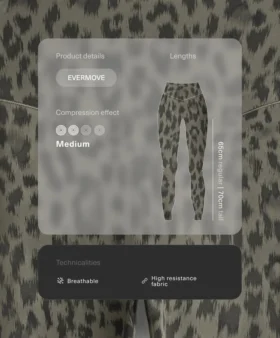 Evermove Leopar Desenli Yüksek Bel Ayak Bileği Uzunluğunda Taytlar