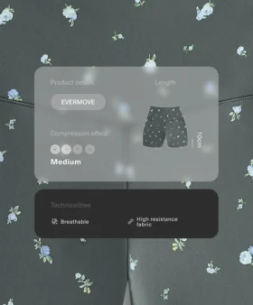 Evermove Yüksek Bel 10 cm Çiçek Desenli Hot Pantolon