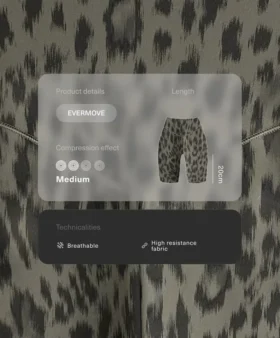 Evermove Yüksek Bel 20 cm Leopar Desenli Bisiklet Taytları Evermove Yüksek Bel 20 cm Leopar Desenli Bisiklet Taytları