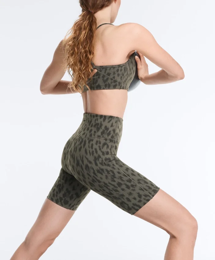 Evermove Yüksek Bel 20 cm Leopar Desenli Bisiklet Taytları Evermove Yüksek Bel 20 cm Leopar Desenli Bisiklet Taytları