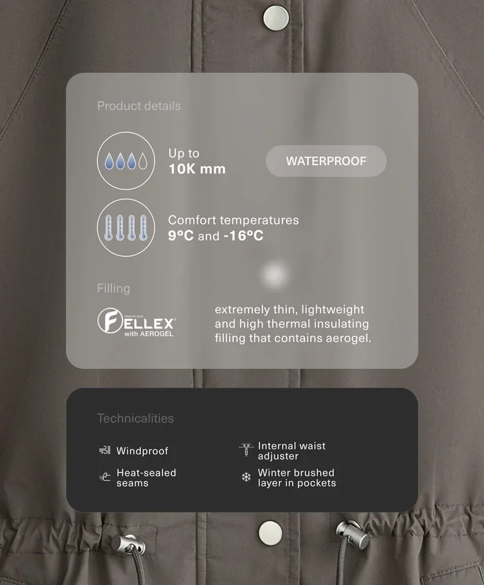 Fellex® Aerogel 10K Su Geçirmez Yastıklı Ceket Fellex® Aerogel 10K Su Geçirmez Yastıklı Ceket