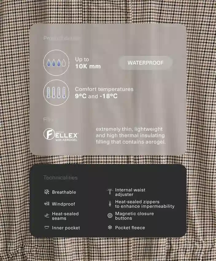 Fellex® Aerogel 10K Su Geçirmez Yastıklı Ceket Fellex® Aerogel 10K Su Geçirmez Yastıklı Ceket