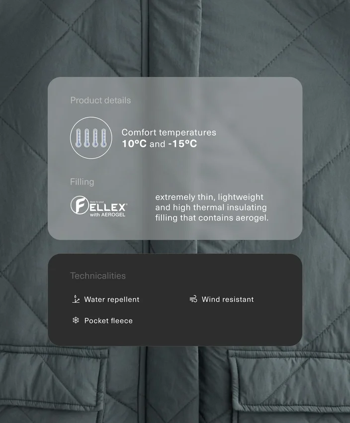 Fellex® Aerogel Su İtici Yastıklı Ceket Fellex® Aerogel Su İtici Yastıklı Ceket