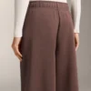Fırçalanmış Modal Kumaştan Geniş Paça Düz Pantolonlar