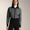 Houndstooth Desenli Örgü Ceket