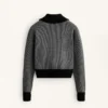 Houndstooth Desenli Örgü Ceket