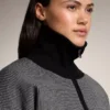 Houndstooth Desenli Örgü Ceket