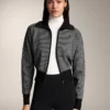 Houndstooth Desenli Örgü Ceket
