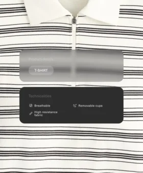 Çizgili Dikişsiz Kısa Kollu Polo Gömlek Çizgili Dikişsiz Kısa Kollu Polo Gömlek