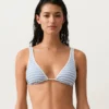 Çizgili Dokulu Üçgen Halter Bikiniler