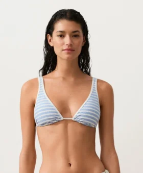Çizgili Dokulu Üçgen Halter Bikiniler