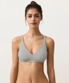 Jakarlı Polka Dot Halter Bikiniler Jakarlı Polka Dot Halter Bikiniler