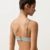Jakarlı Polka Dot Halter Bikiniler Jakarlı Polka Dot Halter Bikiniler