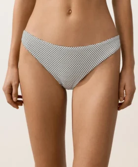 Jakarlı Polka Dot Klasik Bikiniler Külotu