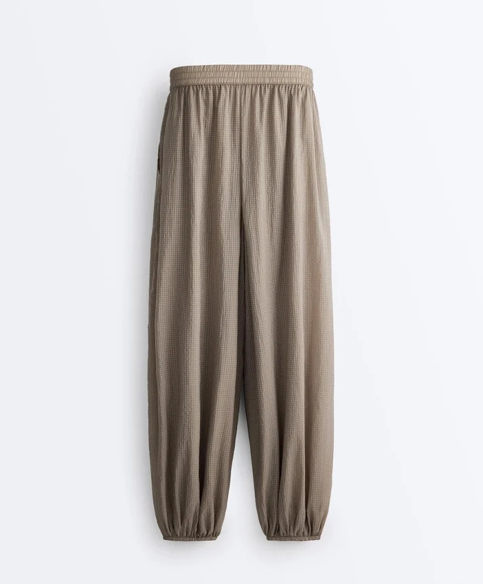 Kareli Teknik Bloomer Pantolonlar Kareli Teknik Bloomer Pantolonlar