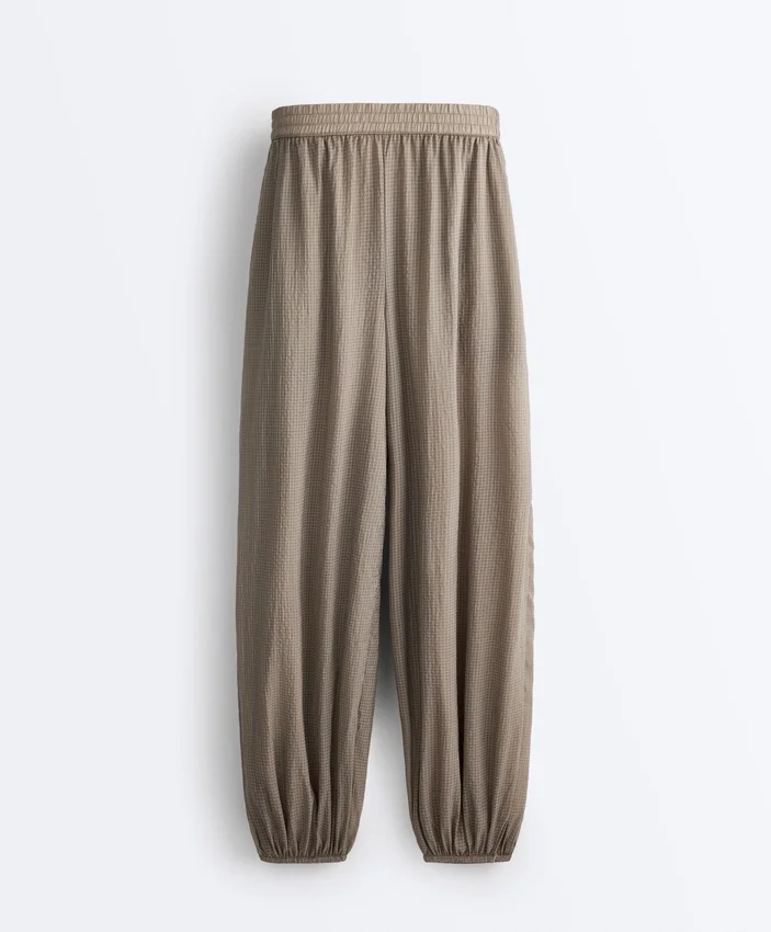 Kareli Teknik Bloomer Pantolonlar Kareli Teknik Bloomer Pantolonlar