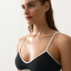 Kontrast Süslemeli Bikini Üst Giyim