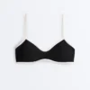 Kontrast Süslemeli Bikini Üst Giyim