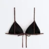 Leopar Desenli Üçgen Bikini Üst Giyim Leopar Desenli Üçgen Bikini Üst Giyim