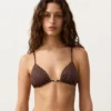 Leopar Desenli Üçgen Bikini Üst Giyim Leopar Desenli Üçgen Bikini Üst Giyim