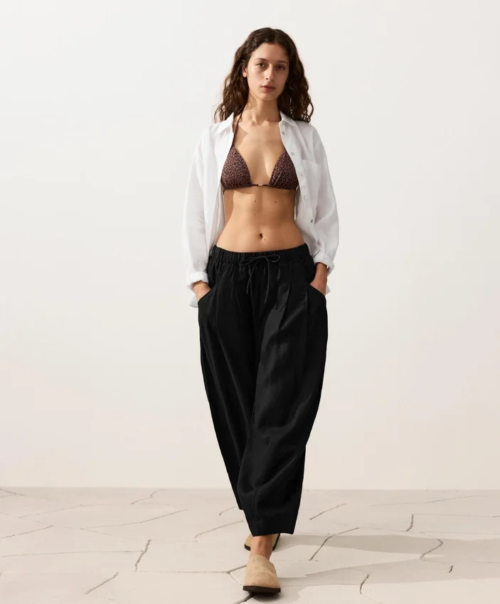 Leopar Desenli Üçgen Bikini Üst Giyim Leopar Desenli Üçgen Bikini Üst Giyim