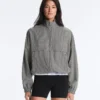 Lyocell Karışımlı Gingham Bomber Ceket Lyocell Karışımlı Gingham Bomber Ceket
