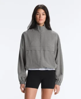 Lyocell Karışımlı Gingham Bomber Ceket