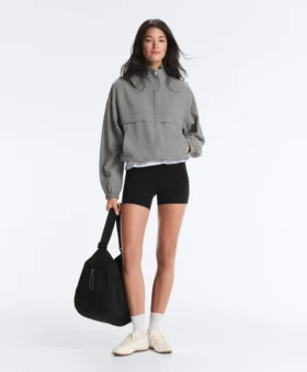 Lyocell Karışımlı Gingham Bomber Ceket