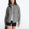 Lyocell Karışımlı Gingham Bomber Ceket Lyocell Karışımlı Gingham Bomber Ceket