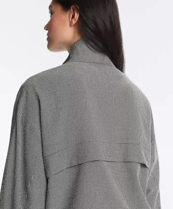 Lyocell Karışımlı Gingham Bomber Ceket Lyocell Karışımlı Gingham Bomber Ceket