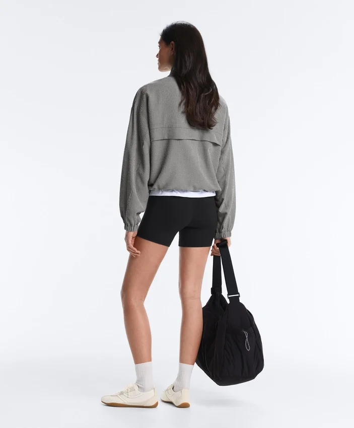 Lyocell Karışımlı Gingham Bomber Ceket Lyocell Karışımlı Gingham Bomber Ceket