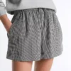 Lyocell Karışımlı Gingham Şortlar Lyocell Karışımlı Gingham Şortlar