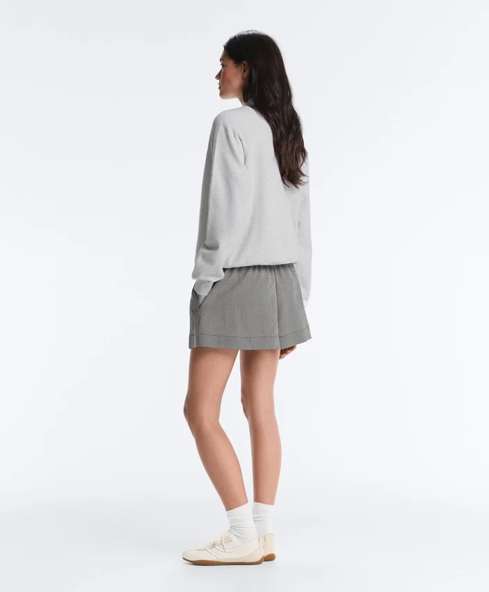 Lyocell Karışımlı Gingham Şortlar Lyocell Karışımlı Gingham Şortlar