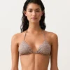 Mini Desenli Metalik İplikli Üçgen Bikini Üst Giyim Mini Desenli Metalik İplikli Üçgen Bikini Üst Giyim