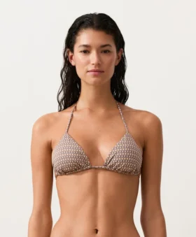 Mini Desenli Metalik İplikli Üçgen Bikini Üst Giyim Mini Desenli Metalik İplikli Üçgen Bikini Üst Giyim