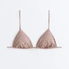 Mini Desenli Metalik İplikli Üçgen Bikini Üst Giyim Mini Desenli Metalik İplikli Üçgen Bikini Üst Giyim