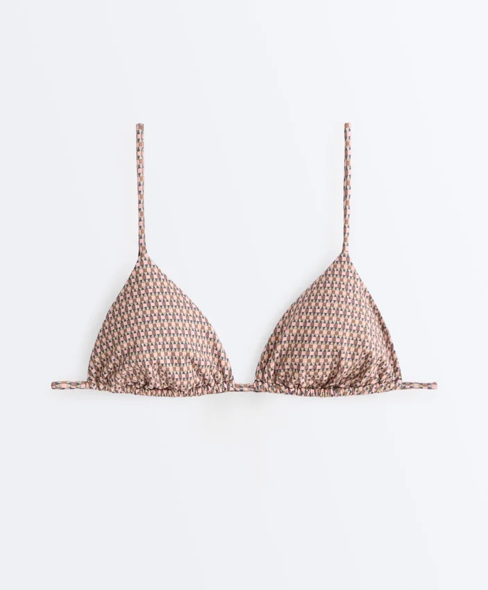 Mini Desenli Metalik İplikli Üçgen Bikini Üst Giyim Mini Desenli Metalik İplikli Üçgen Bikini Üst Giyim