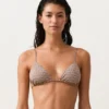 Mini Desenli Metalik İplikli Üçgen Bikini Üst Giyim Mini Desenli Metalik İplikli Üçgen Bikini Üst Giyim