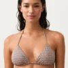Mini Desenli Metalik İplikli Üçgen Bikini Üst Giyim Mini Desenli Metalik İplikli Üçgen Bikini Üst Giyim