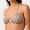 Mini Desenli Metalik İplikli Üçgen Bikini Üst Giyim Mini Desenli Metalik İplikli Üçgen Bikini Üst Giyim