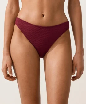 Mini Kareli Jakarlı Klasik Bikini Külotu
