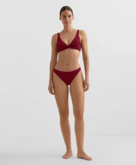 Mini Kareli Jakarlı Halter Bikinisi Üst Giyim